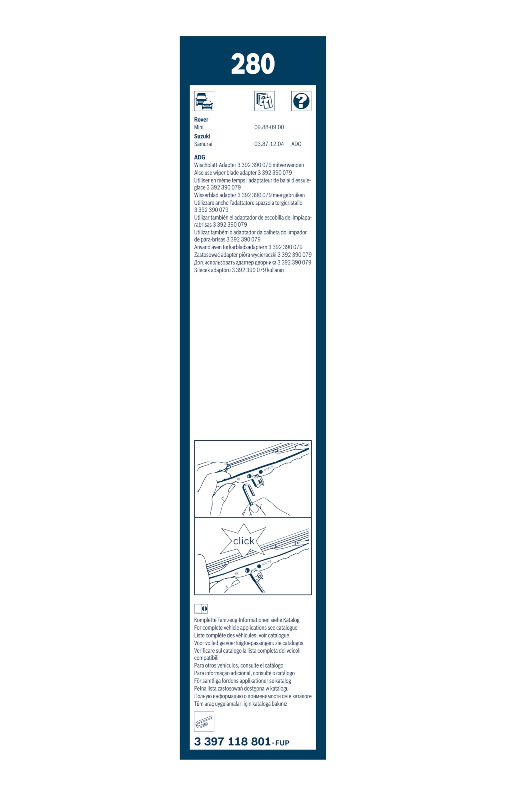 Bosch HCP Spazzole tergicristallo Twin 280 Tergicristalli 280/280 mm 1 set silenzioso