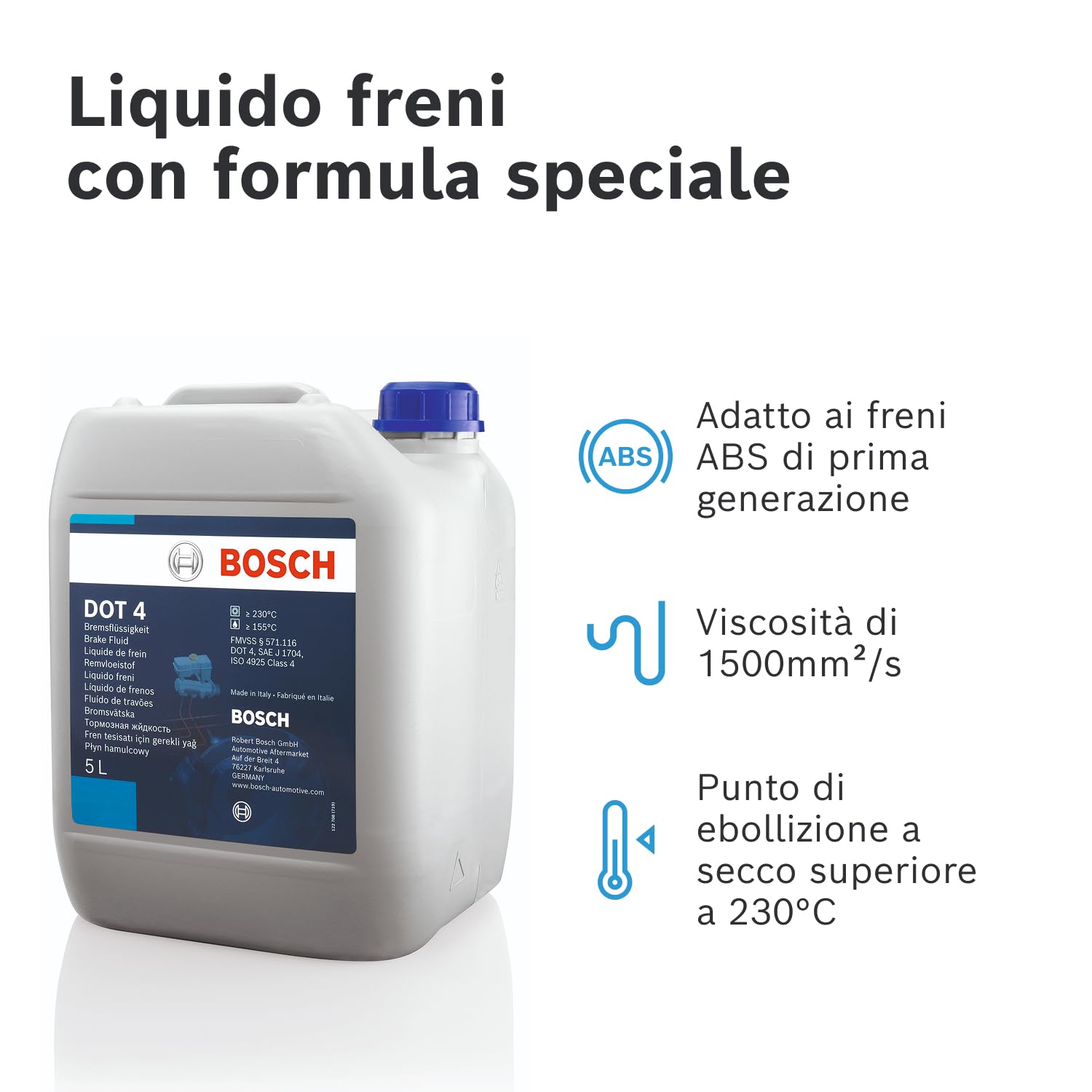 Bosch HCP Sistema frenante liquido freni DOT 4 5 L per ABS