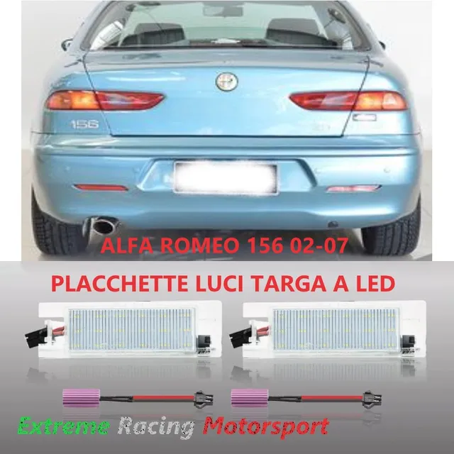 Xtreme Racing Accessori per Illuminazione LED Placchette Luci Targa Alfa Romeo 156 97-05 LED bianche