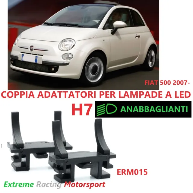Xtreme Racing Accessori per Illuminazione LED ERM015 Fiat 500 07- adattatori H7 LED coppia