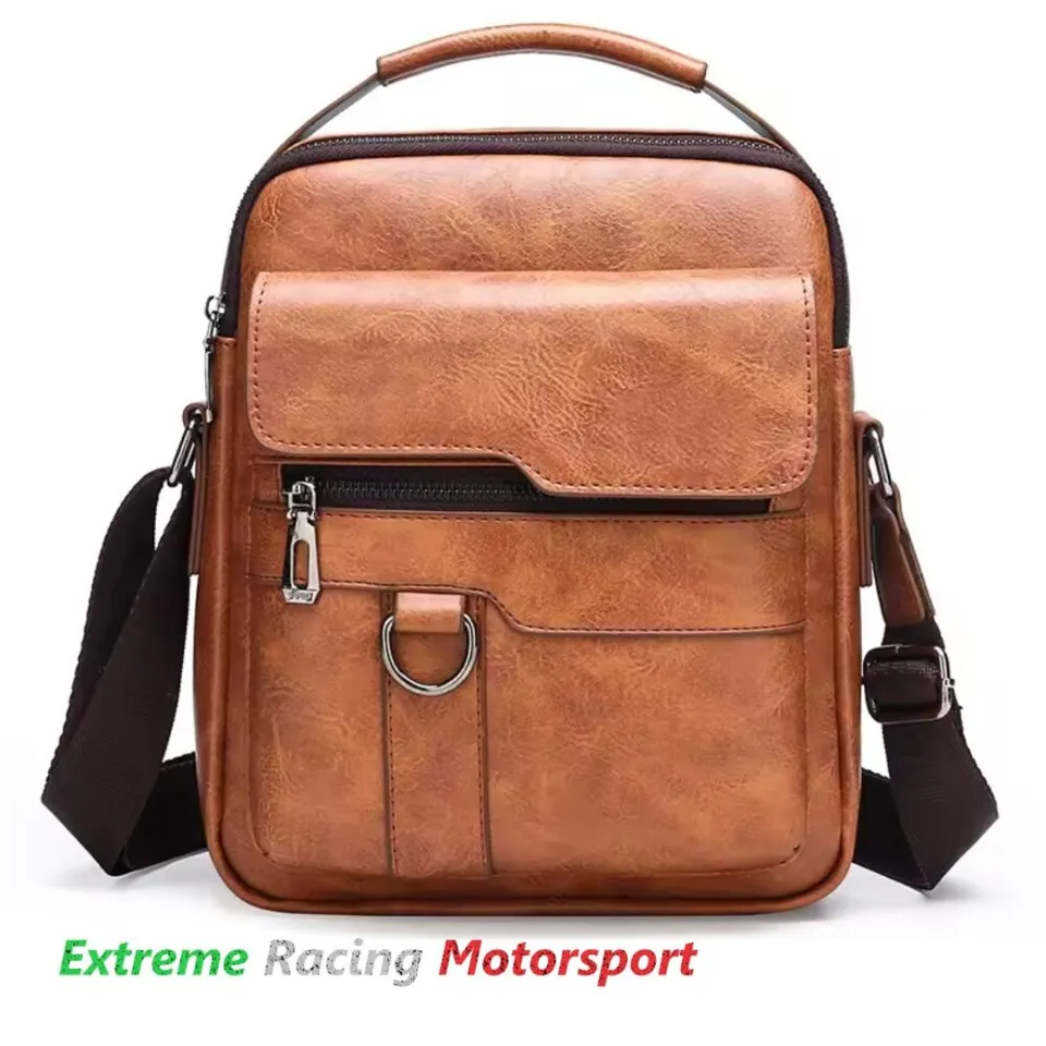 Xtreme Racing Portafogli e Articoli in Ecopelle borsello uomo marrone 26 cm capiente