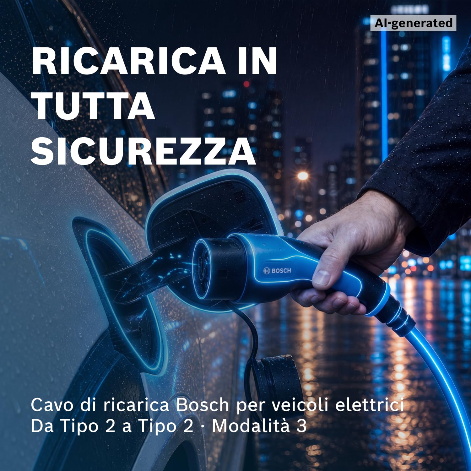 Bosch Accessori cavo ricarica auto elettrica Tipo 2 22 kW 5 m IP54