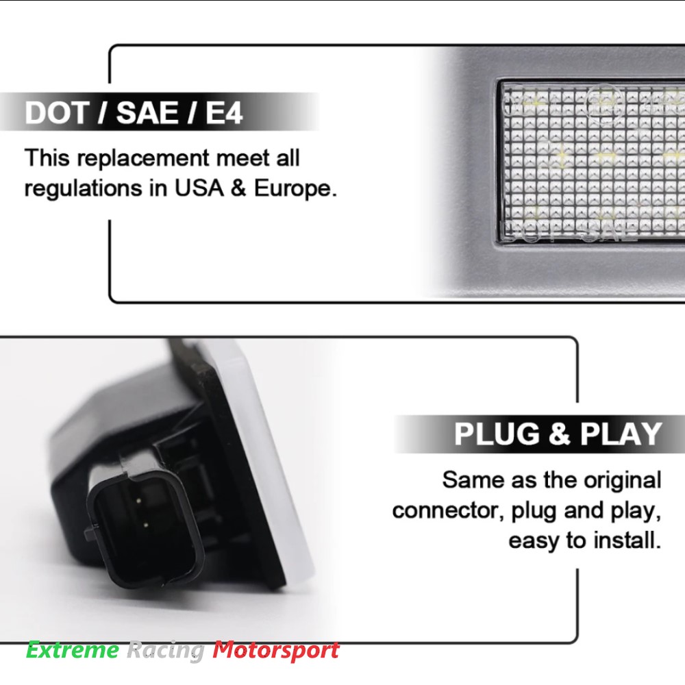 Xtreme Racing Accessori per Illuminazione LED placchette luci targa Citroën C4 Picasso 2013-2017 coppia bianca