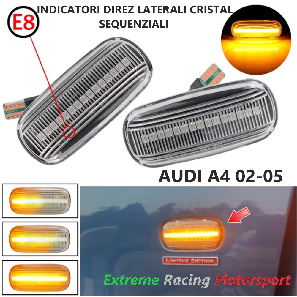 Xtreme Racing Indicatori di Direzione LED dinamici Audi A4 02-05 coppia fumé CANBUS