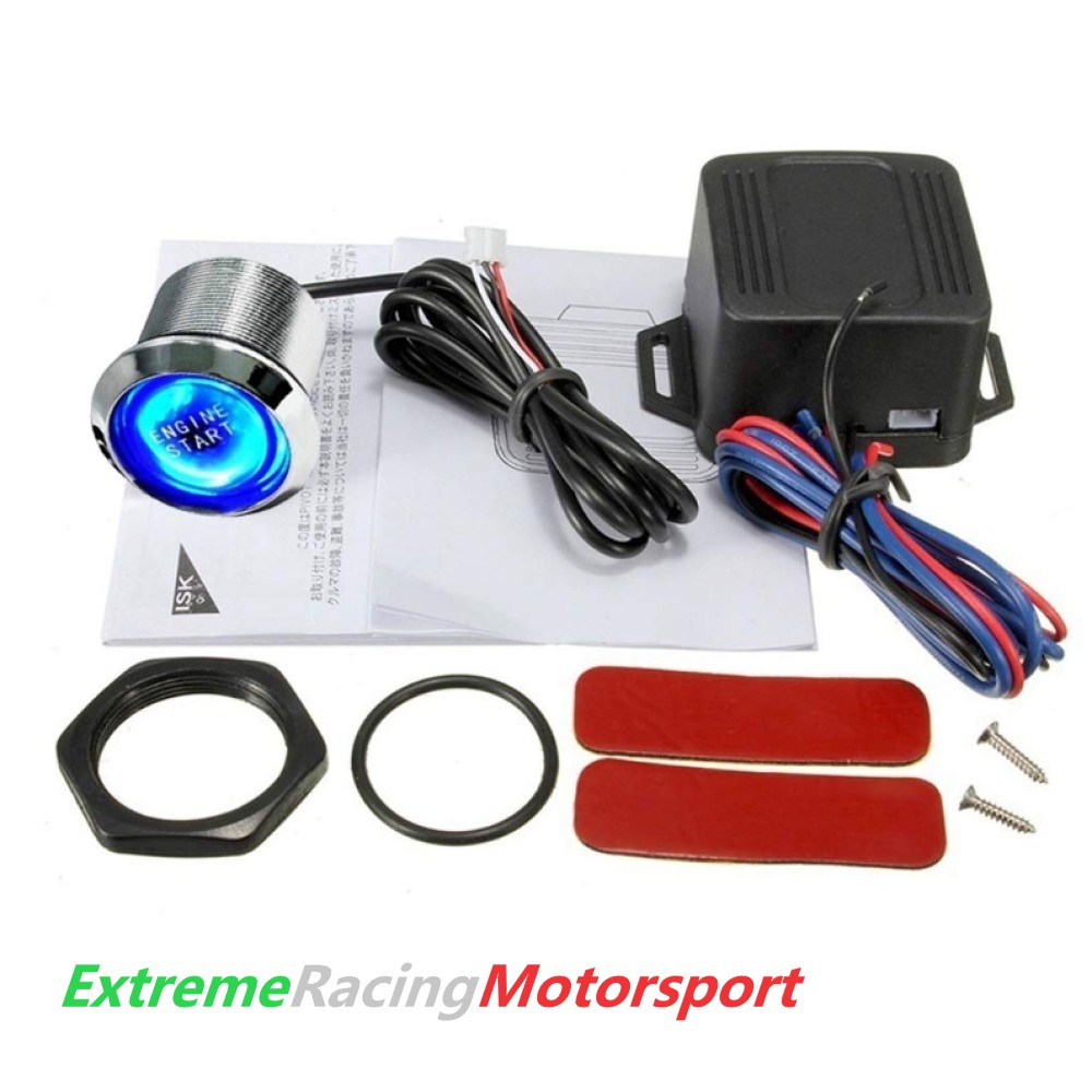 Xtreme Racing Decorazioni Auto e Adesivi Pulsante Engine Start avviamento blu 12 V, con relè
