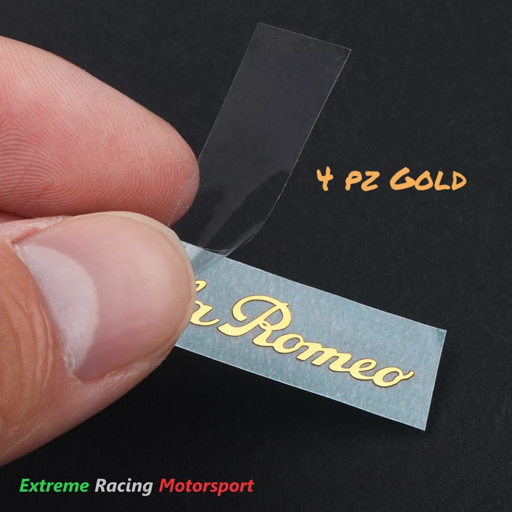 Xtreme Racing Decorazioni Auto e Adesivi Alfa Romeo adesivi alluminizzati 4 pezzi oro cromato