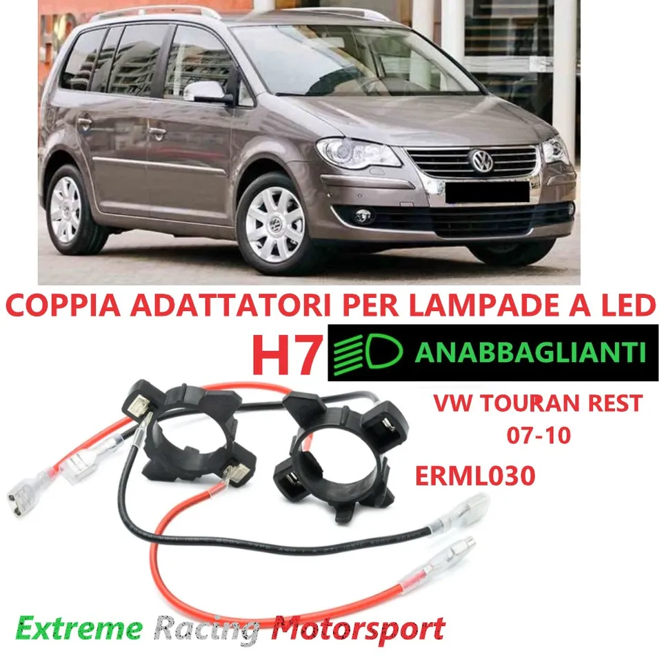 Xtreme Racing Accessori per Illuminazione LED ERML30 adattatori H7 VW Touran Restyling