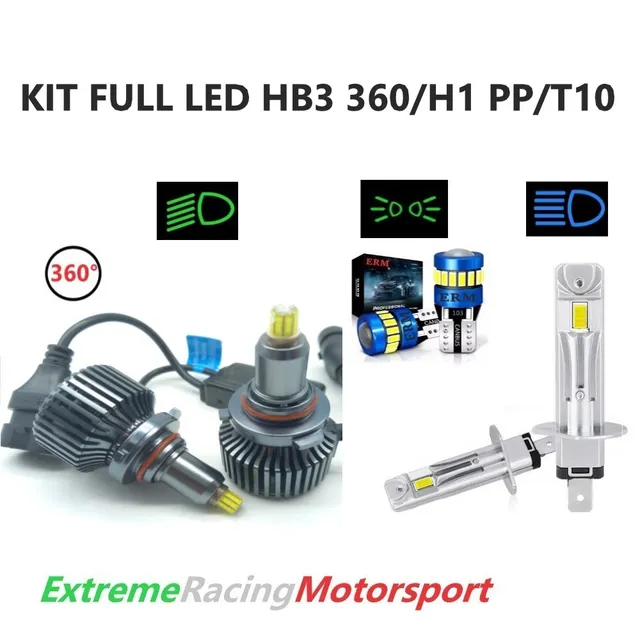 Xtreme Racing Kit Illuminazione LED Full LED T10/HB3 9005 360° 20K TYP2/H1 PP auto