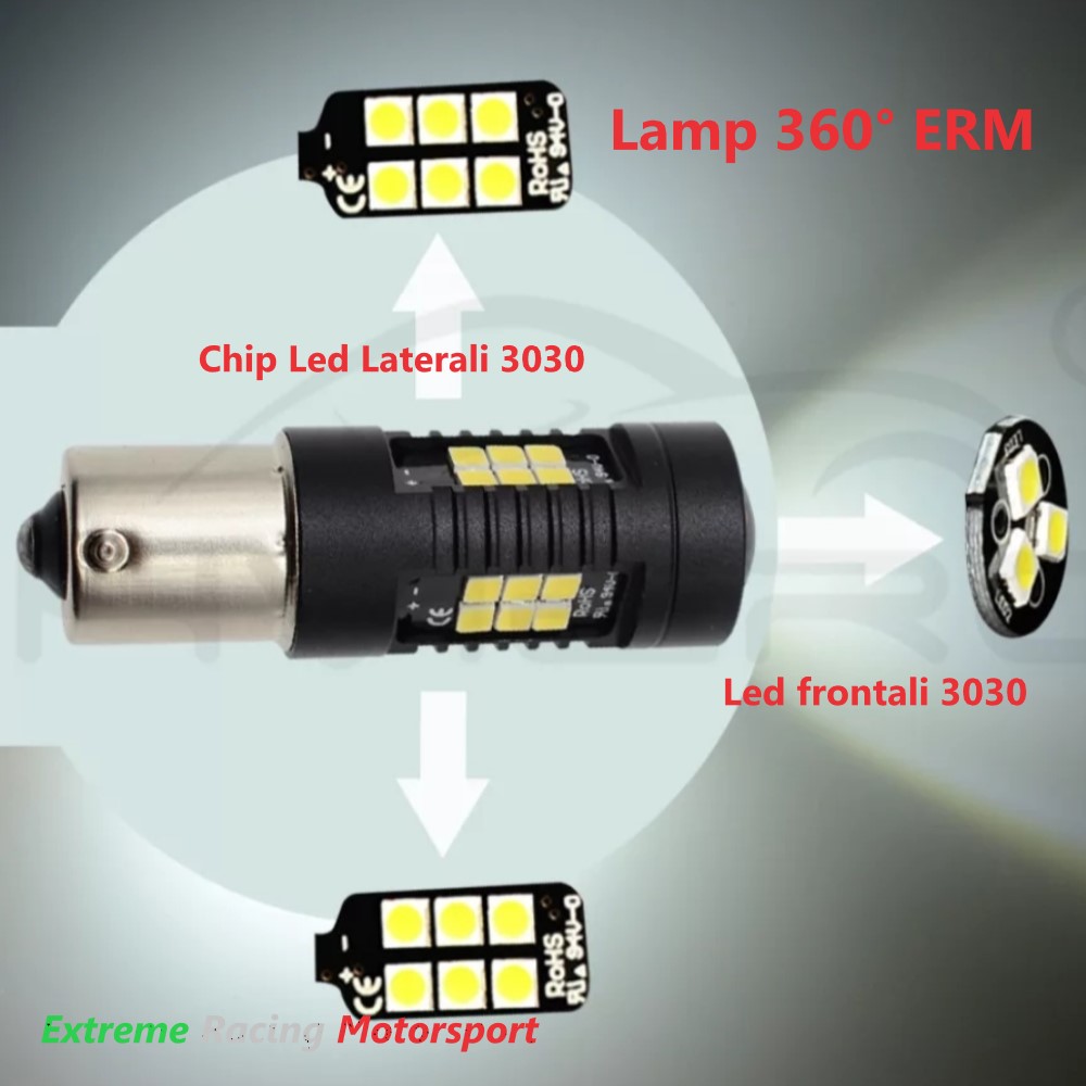 Xtreme Racing Lampadine LED BA15S P21W luci STOP coppia rosse CANBUS