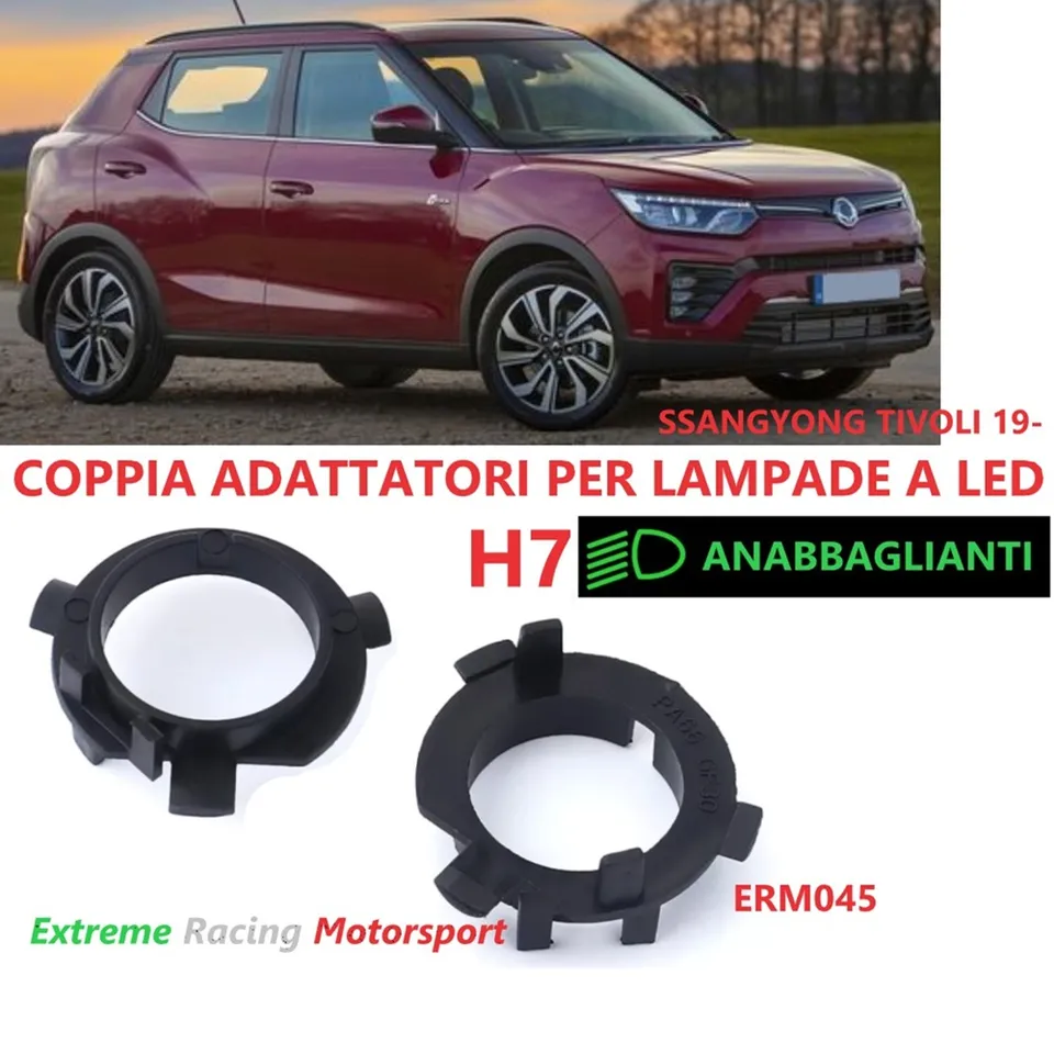 Xtreme Racing Accessori per Illuminazione LED ERM045 adattatori H7 coppia ABS