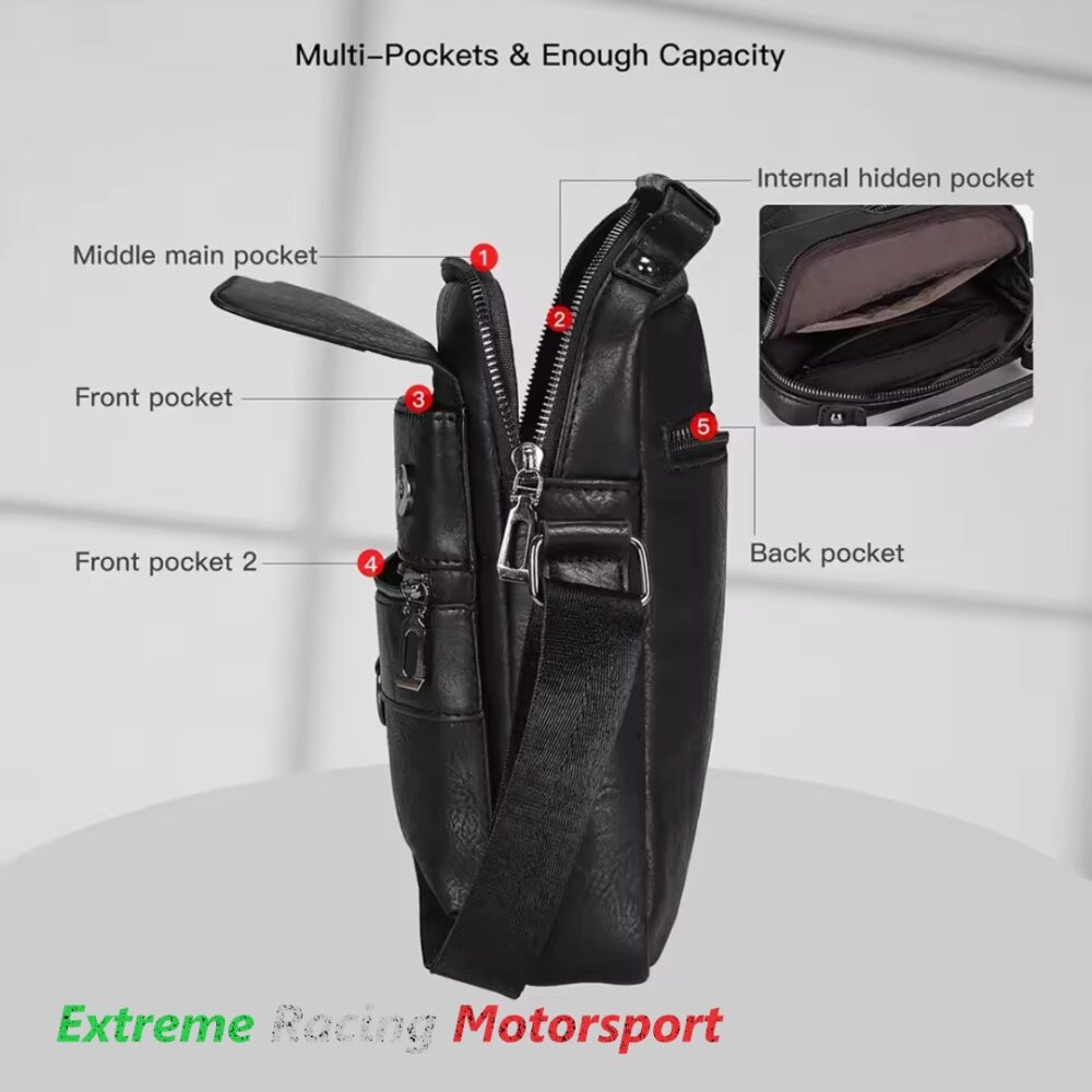 Xtreme Racing Portafogli e Articoli in Ecopelle Borsello Uomo Ecopelle Black nero con scomparti
