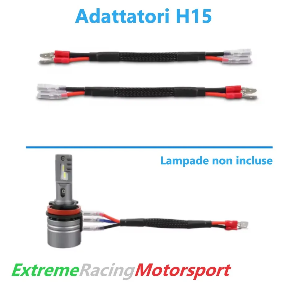 Xtreme Racing Accessori per Illuminazione LED ERMADH15 adattatori cablaggio H15 coppia 16 cm