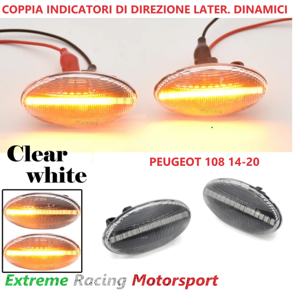 Xtreme Racing Indicatori di Direzione LED Peugeot 108 14-20 coppia fumé