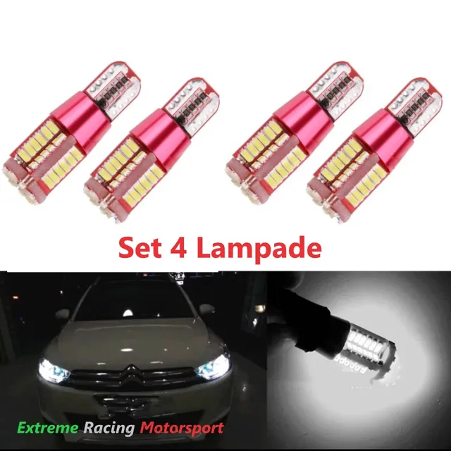 Xtreme Racing Lampadine LED T10 W5W 57 LED lampadine posizione set 4 pezzi CANBUS UltraWhite