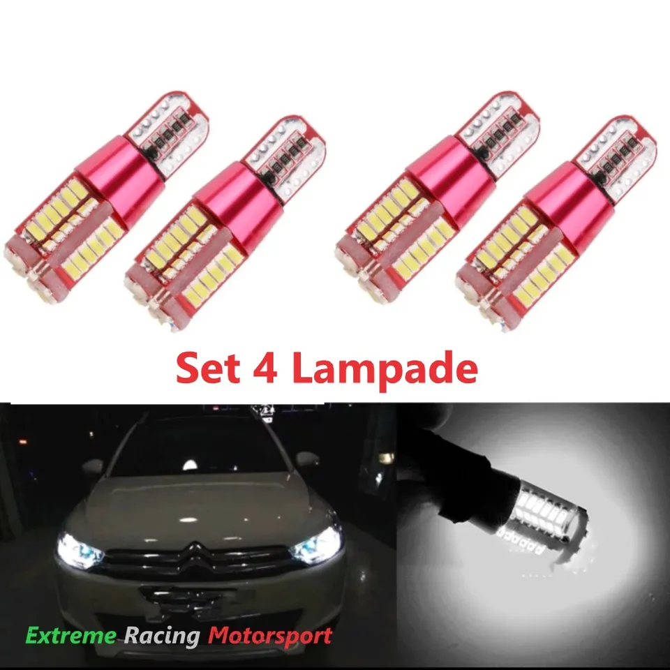 Xtreme Racing Lampadine LED T10 W5W 57 LED lampadine posizione set 4 pezzi CANBUS UltraWhite