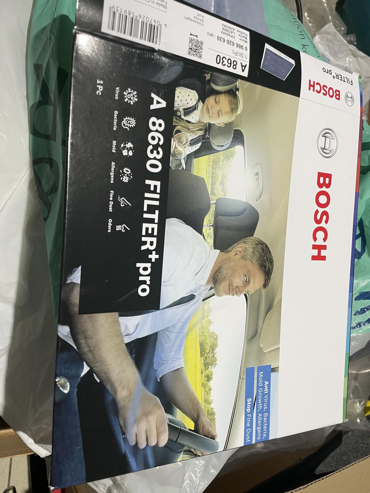 Bosch Filtri 0986628630 filtro aria abitacolo FILTER+ pro carboni attivi