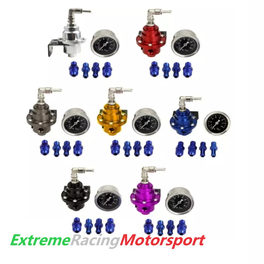 Xtreme Racing Impianto Carburante e Regolatori di Pressione Regolatore Pressione Benzina BLACK regolatore nero