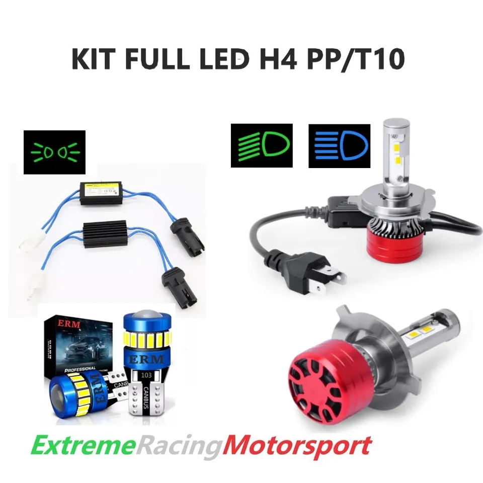 Xtreme Racing Kit Illuminazione LED FULL LED T10 Decoder H4 V13 lampade 6000K CANBUS