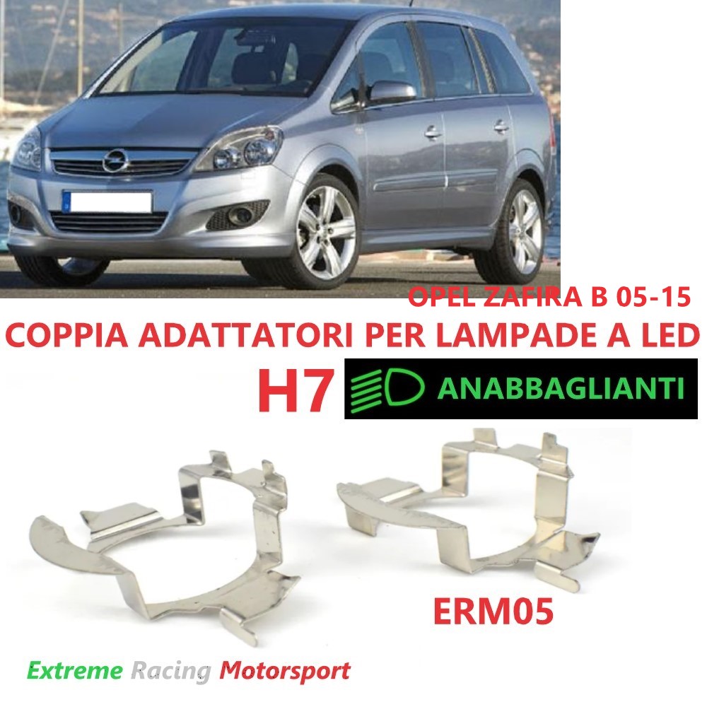 Xtreme Racing Accessori per Illuminazione LED Adattatori Portalampade a Led ERM005 Opel Zafira B 05-15 H7 metallo