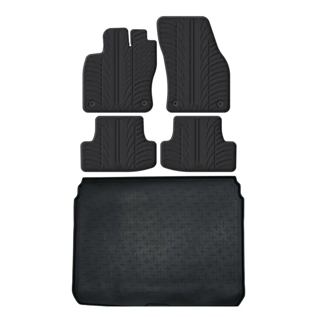 Travall Bundles Audi Q2 Rubber Boot Liner and Rubber Car Mats Bundle (2017-2026) tappetini in gomma