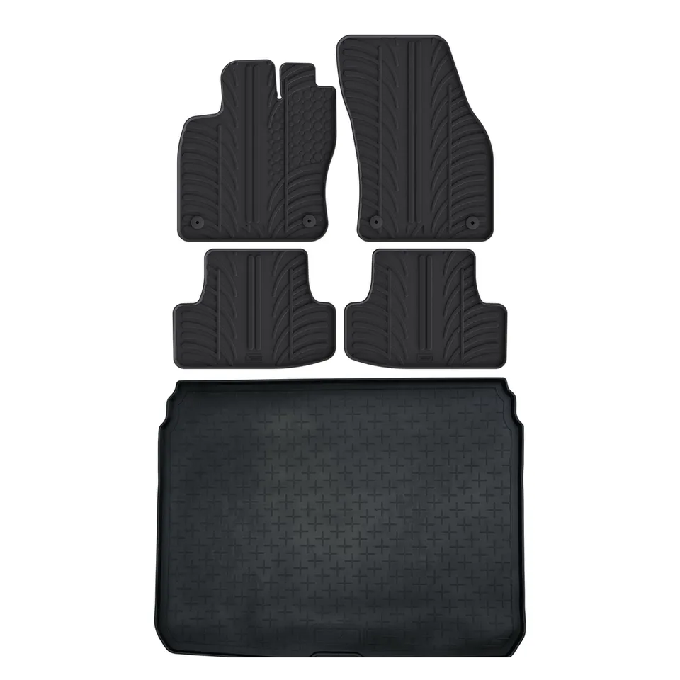 Travall Bundles Audi Q2 Rubber Boot Liner and Rubber Car Mats Bundle (2017-2026) tappetini in gomma