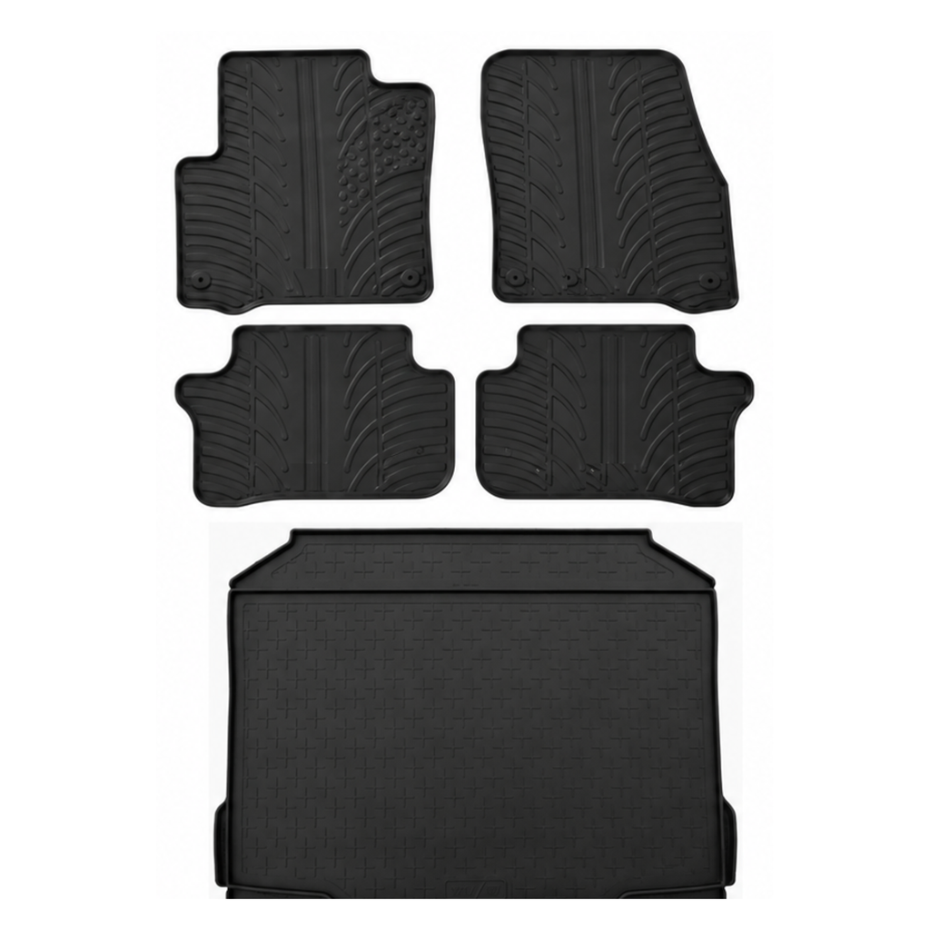 Travall Bundles Skoda Yeti Rubber Boot Liner and Rubber Car Mats Bundle (2009-2013) gomma