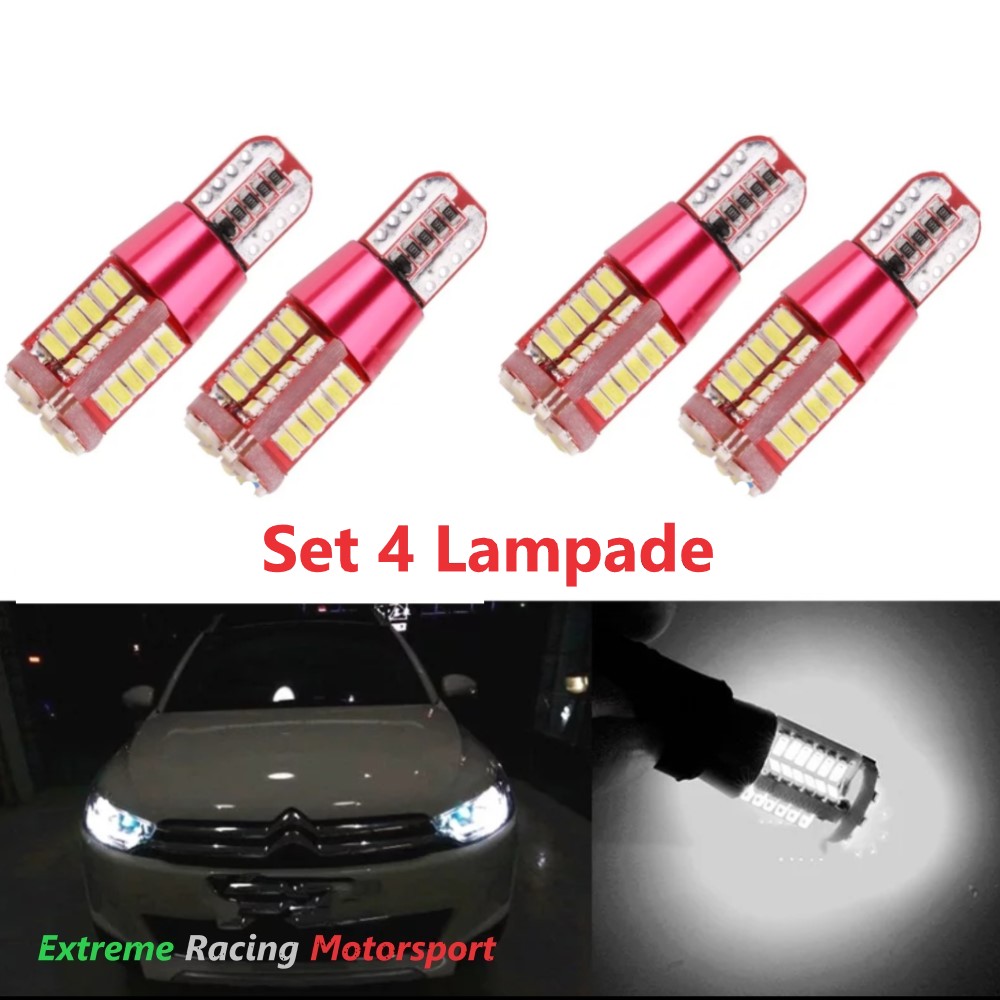 Xtreme Racing Lampadine LED T10 W5W 57 LED lampadine posizione set 4 pezzi CANBUS UltraWhite