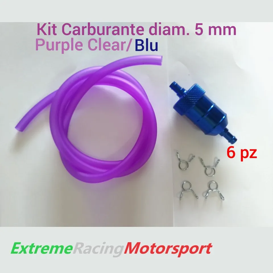 Xtreme Racing Impianto Carburante tubo siliconico 5×7 mm 1 m viola filtro blu