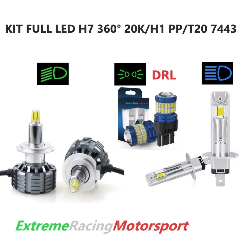 Xtreme Racing Kit Illuminazione LED T20/H7 360° 20K/H1 PP kit lampade 6000K