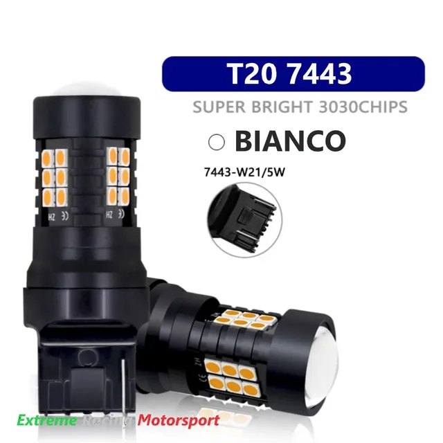 Xtreme Racing Lampadine LED T20 7443 lampadine posizione DRL bianche 2 pezzi CANBUS