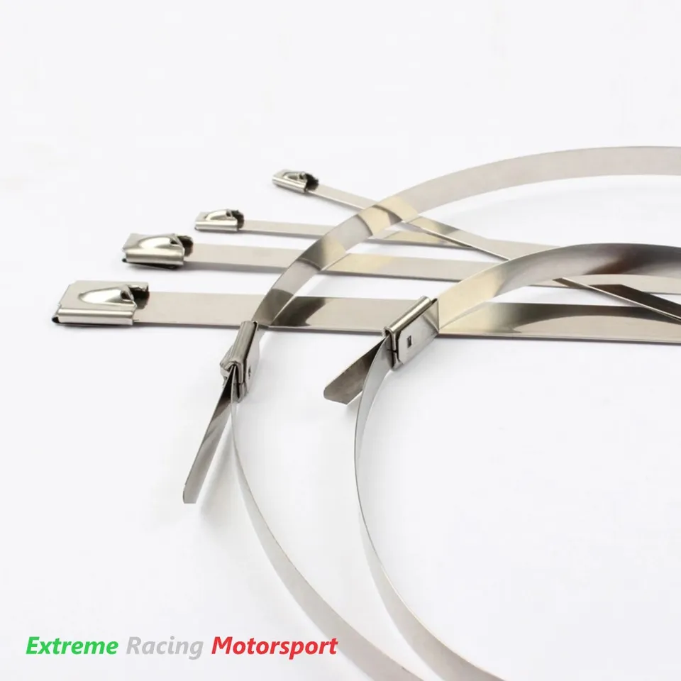 Xtreme Racing Impianto Carburante e Regolatori di Pressione Fascette Acciaio Inox T304 10 pz 7,9 x 1000 mm Alta Temperatura