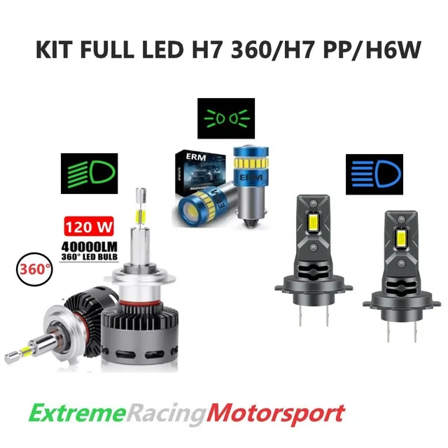 Xtreme Racing Kit Illuminazione LED Kit Lampade Full LED H6W/H7 360° 40K/H7 PP 6000K