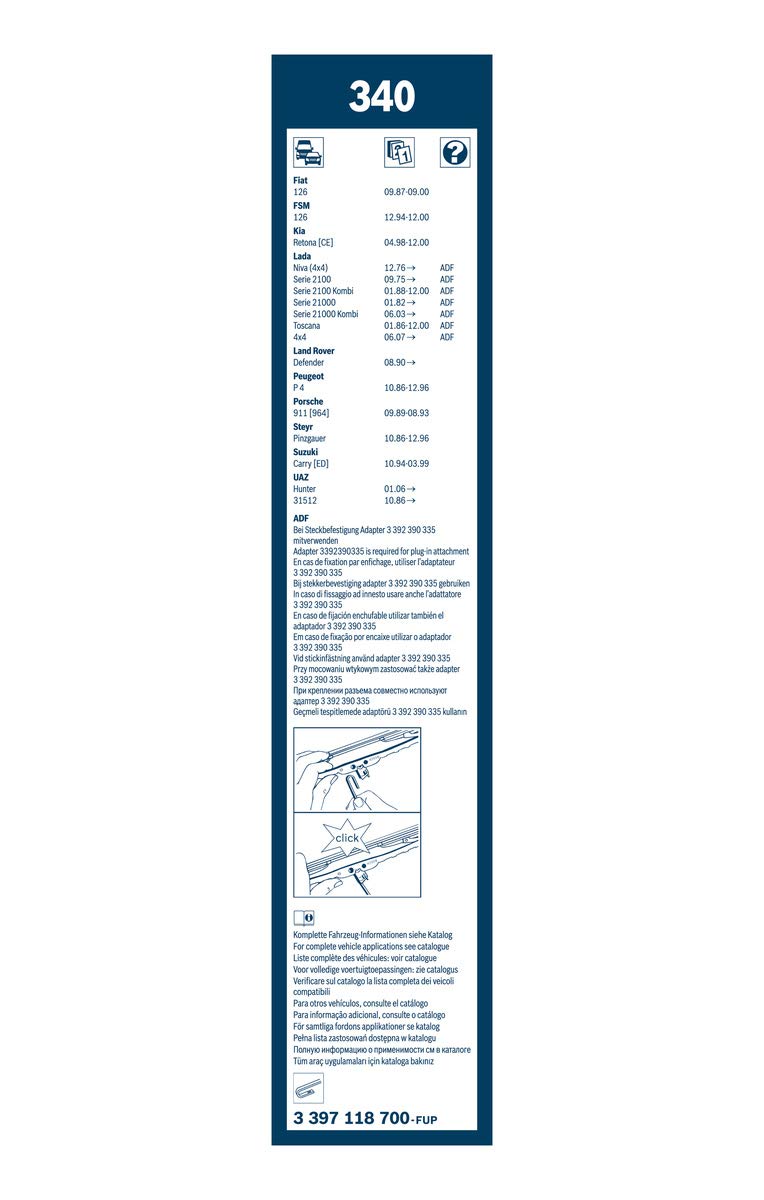 Bosch HCP Spazzole tergicristallo 3397118700 Twin anteriori 340 mm