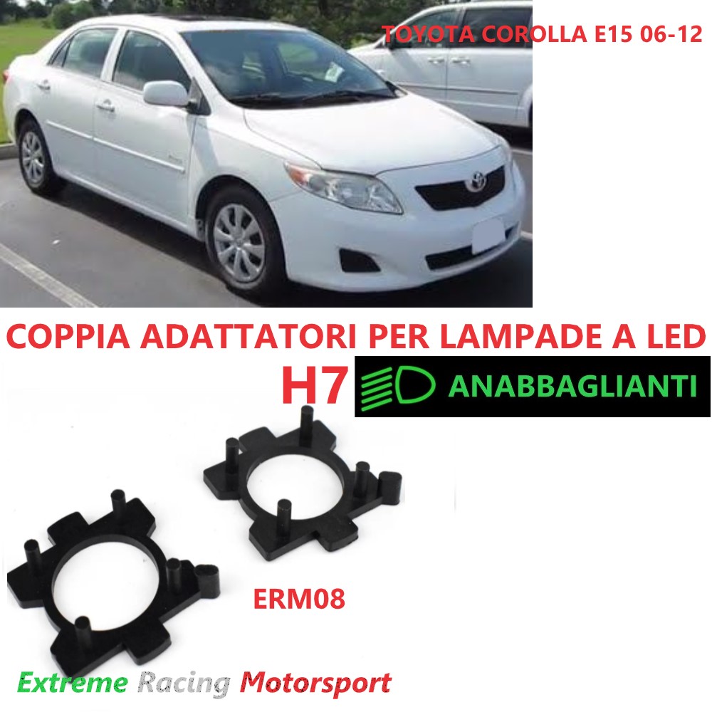 Xtreme Racing ERM008 Toyota Corolla E15 06-12 adattatori H7 LED coppia