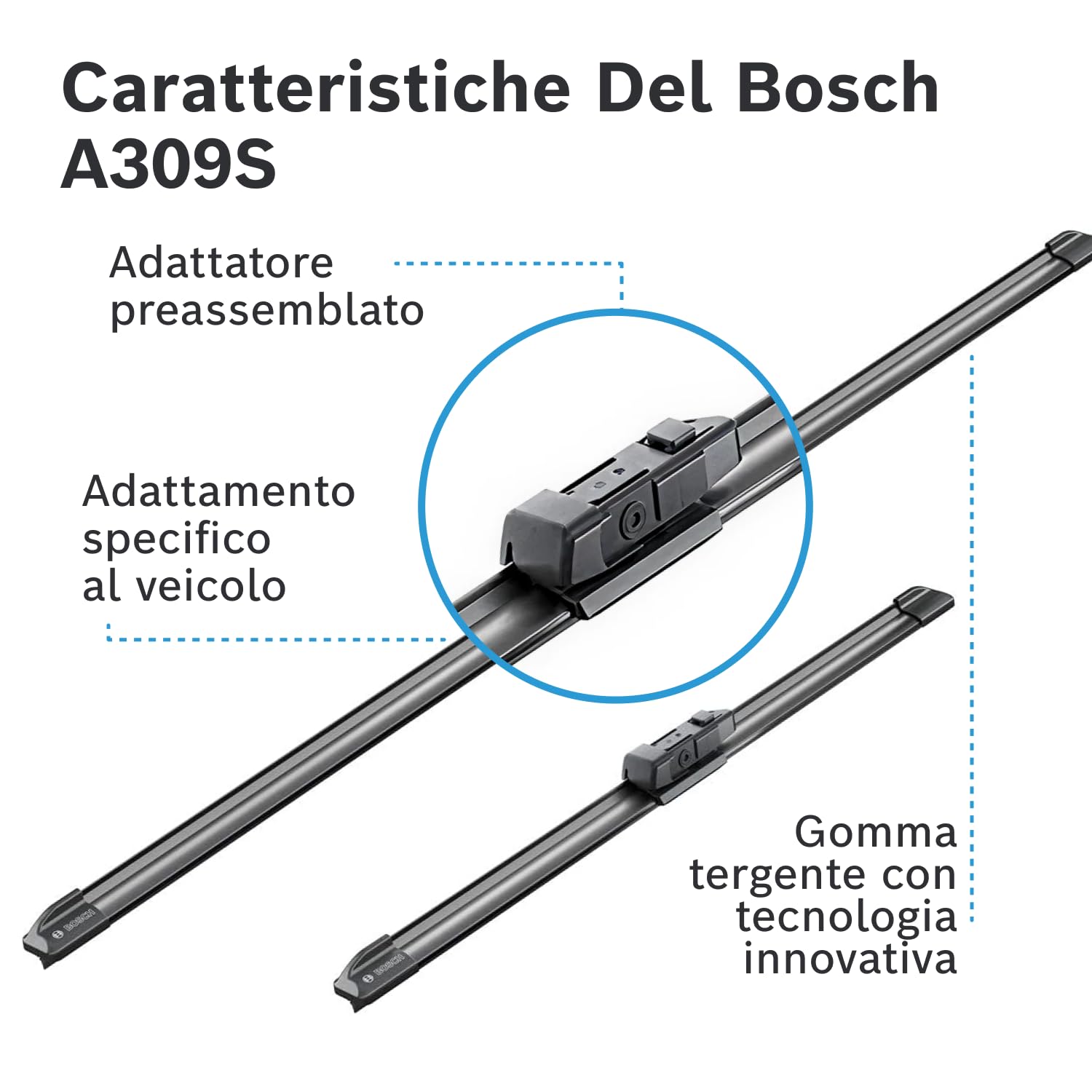 Bosch Aerotwin A309S tergicristalli 650/475 mm, set 2 anteriori