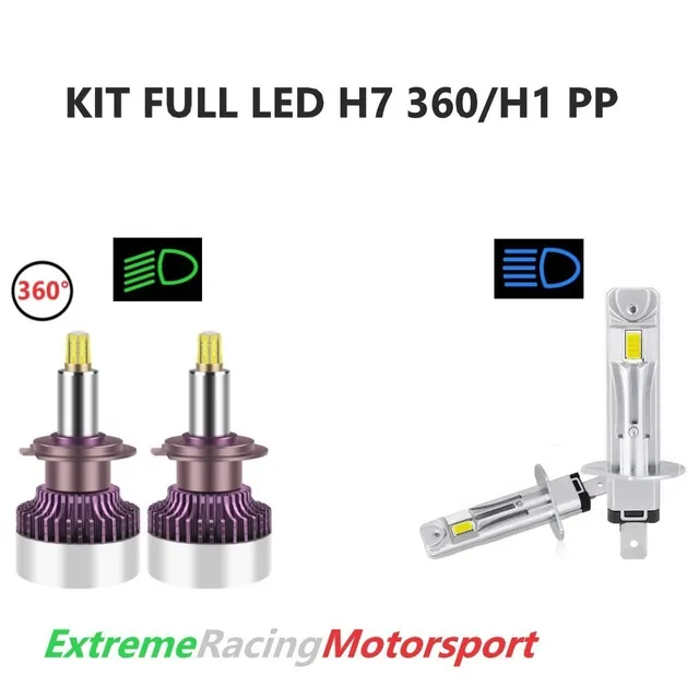 Xtreme Racing Kit Illuminazione LED H7 360° 25K/H1 kit Full LED bianco 6000K