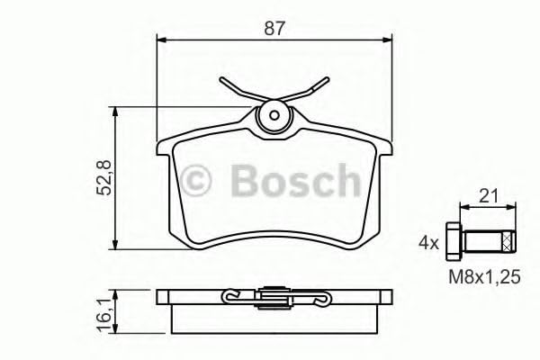 Bosch HCP Sistema frenante BP1322 pastiglie freno posteriori 1 set senza rame