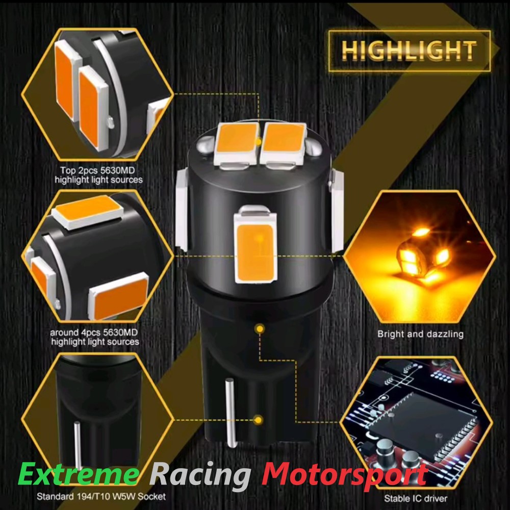 Xtreme Racing Lampadine LED ERM 6L Led T10 w5w Orange lampadine arancioni CANBUS coppia