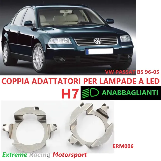 Xtreme Racing Accessori per Illuminazione LED ERM006 adattatori H7 Passat B5 coppia metallo
