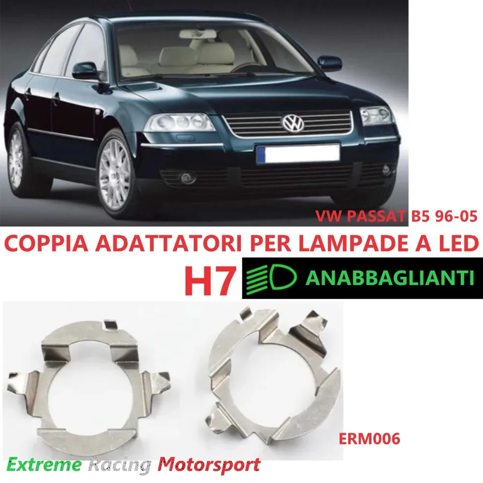 Xtreme Racing Accessori per Illuminazione LED ERM006 adattatori H7 Passat B5 coppia metallo