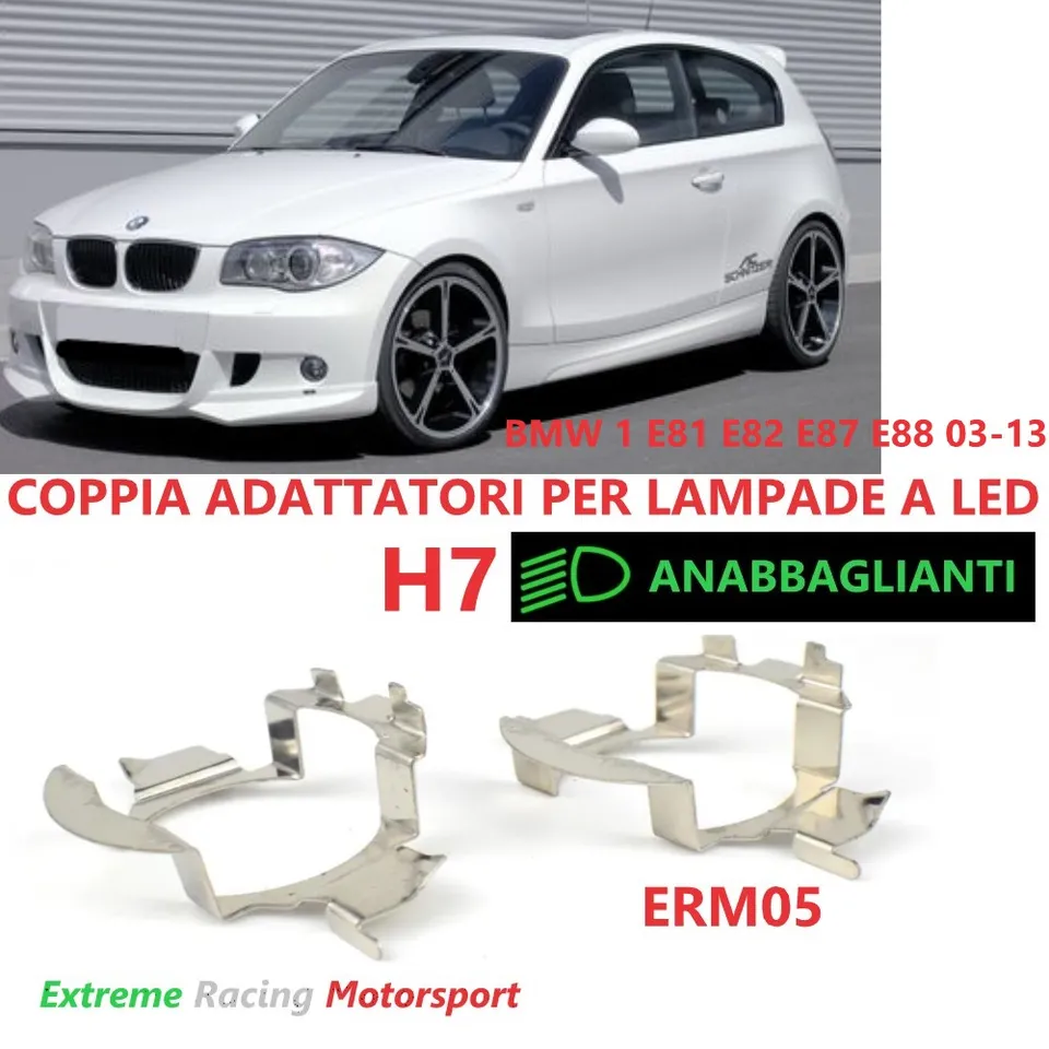 Xtreme Racing Accessori per Illuminazione LED ERM005 adattatori H7 BMW Serie 1, coppia in metallo