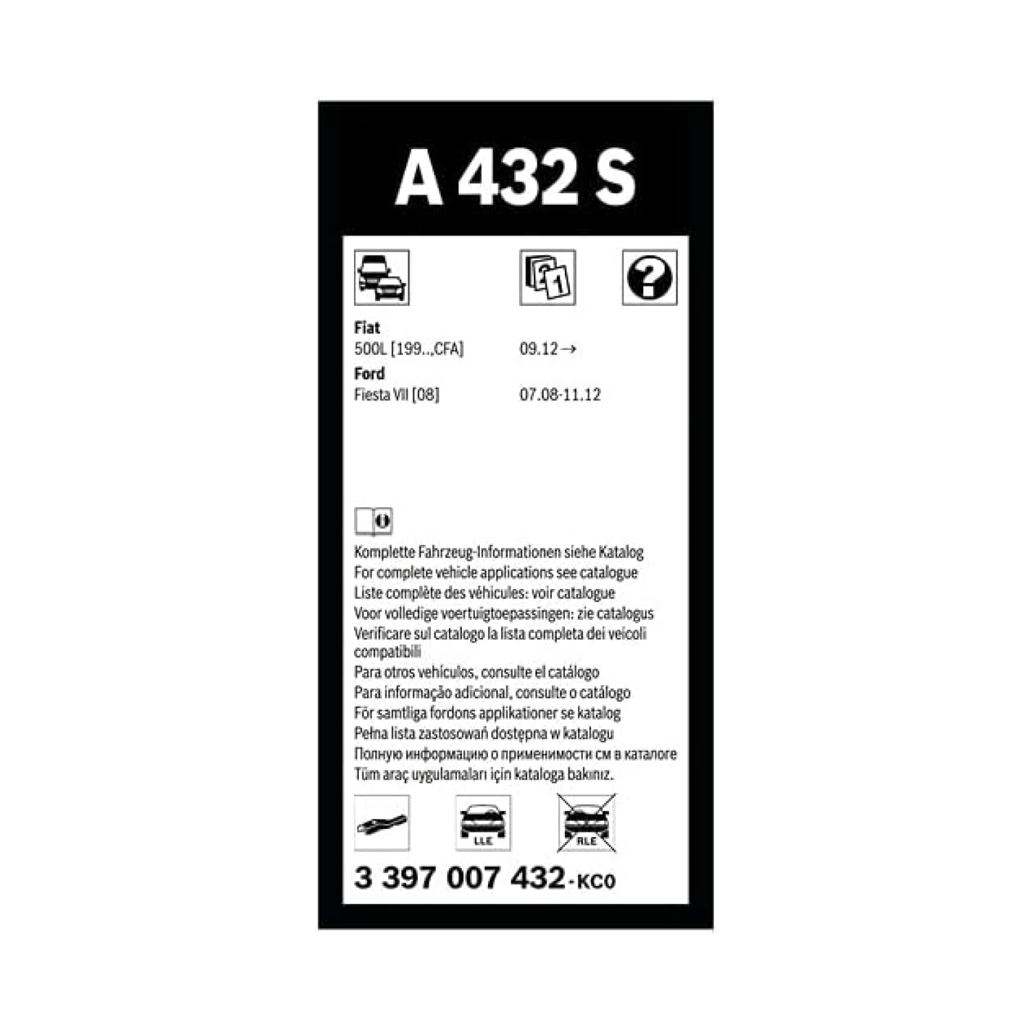 Bosch HCP Spazzole tergicristallo Aerotwin A 432 S anteriori 650/380 mm