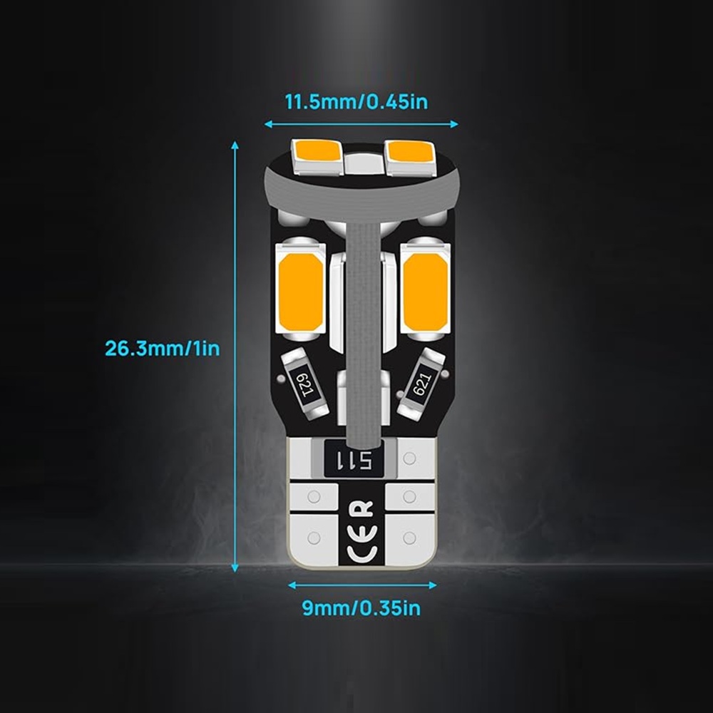 Xtreme Racing Lampadine LED T10 W5W 10 LED frecce arancioni CANBUS coppia