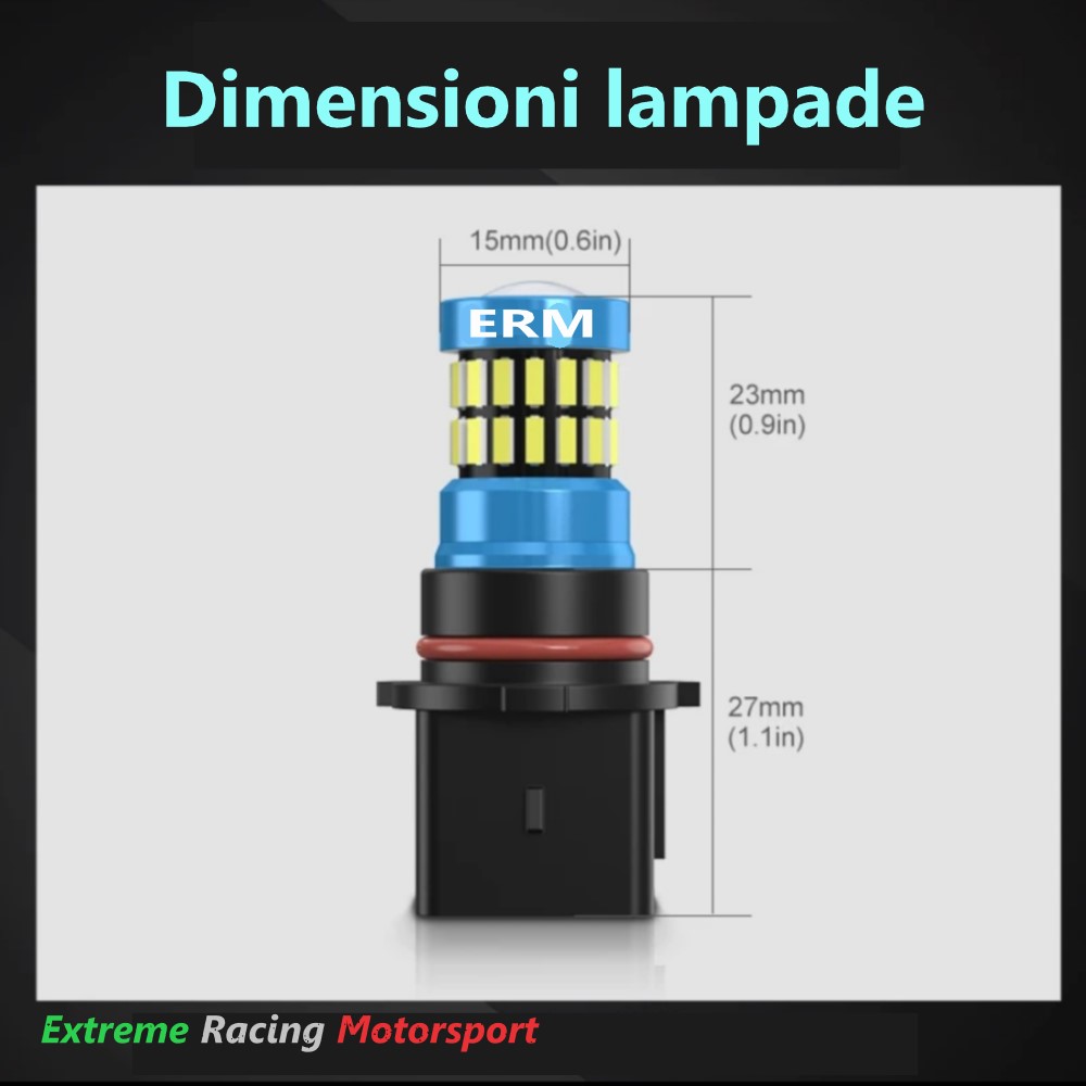 Xtreme Racing Lampadine LED ERM P13W 3030/4014 coppia bianco ghiaccio