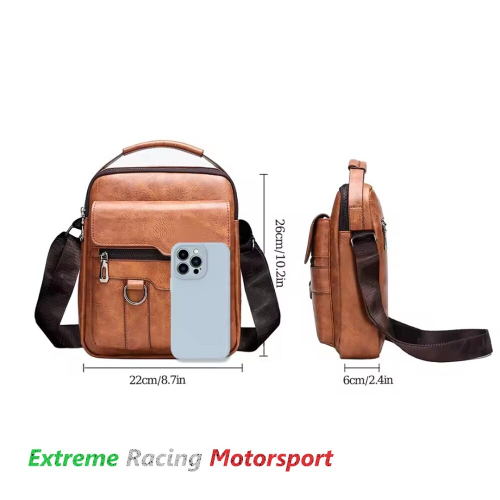 Xtreme Racing Portafogli e Articoli in Ecopelle borsello uomo marrone 26 cm capiente