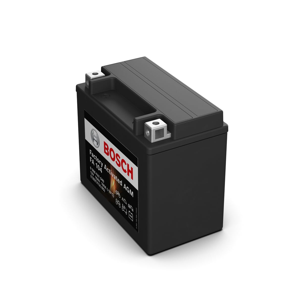 Bosch HCP Batterie FA104 AGM 12V 10Ah per moto, pronta all'uso