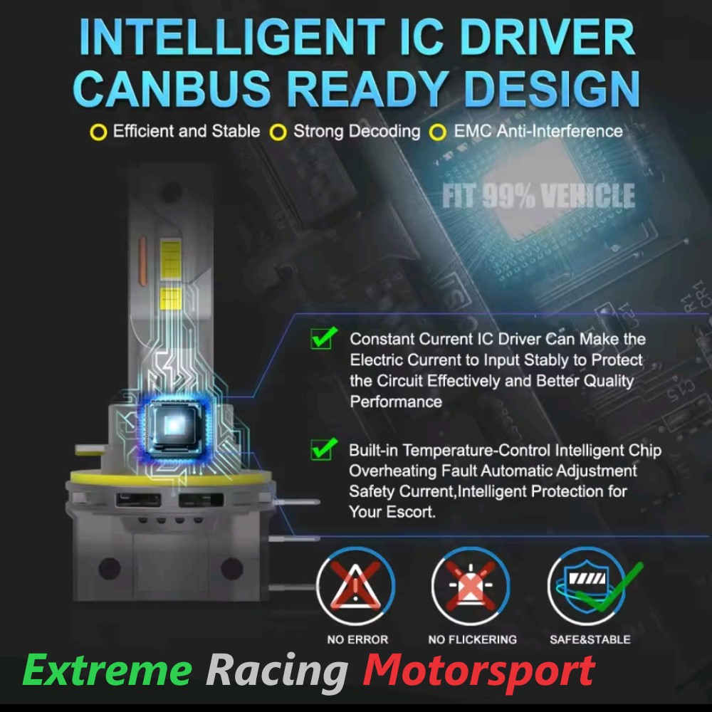 Xtreme Racing Kit Illuminazione LED H11 360° 40 Klm H15 Full LED