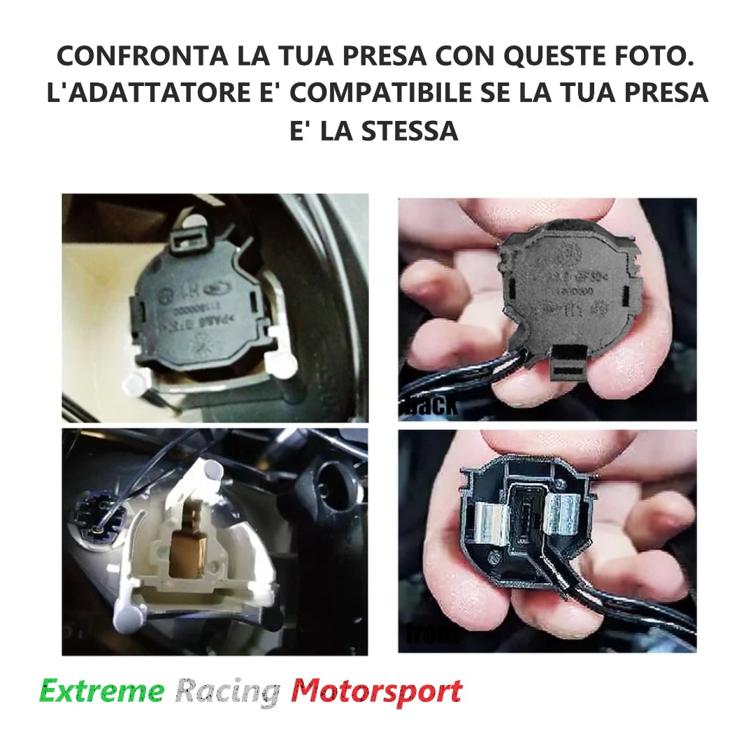Xtreme Racing Accessori per Illuminazione LED ERM028 Opel Adam adattatori H1 in acciaio 2 pezzi