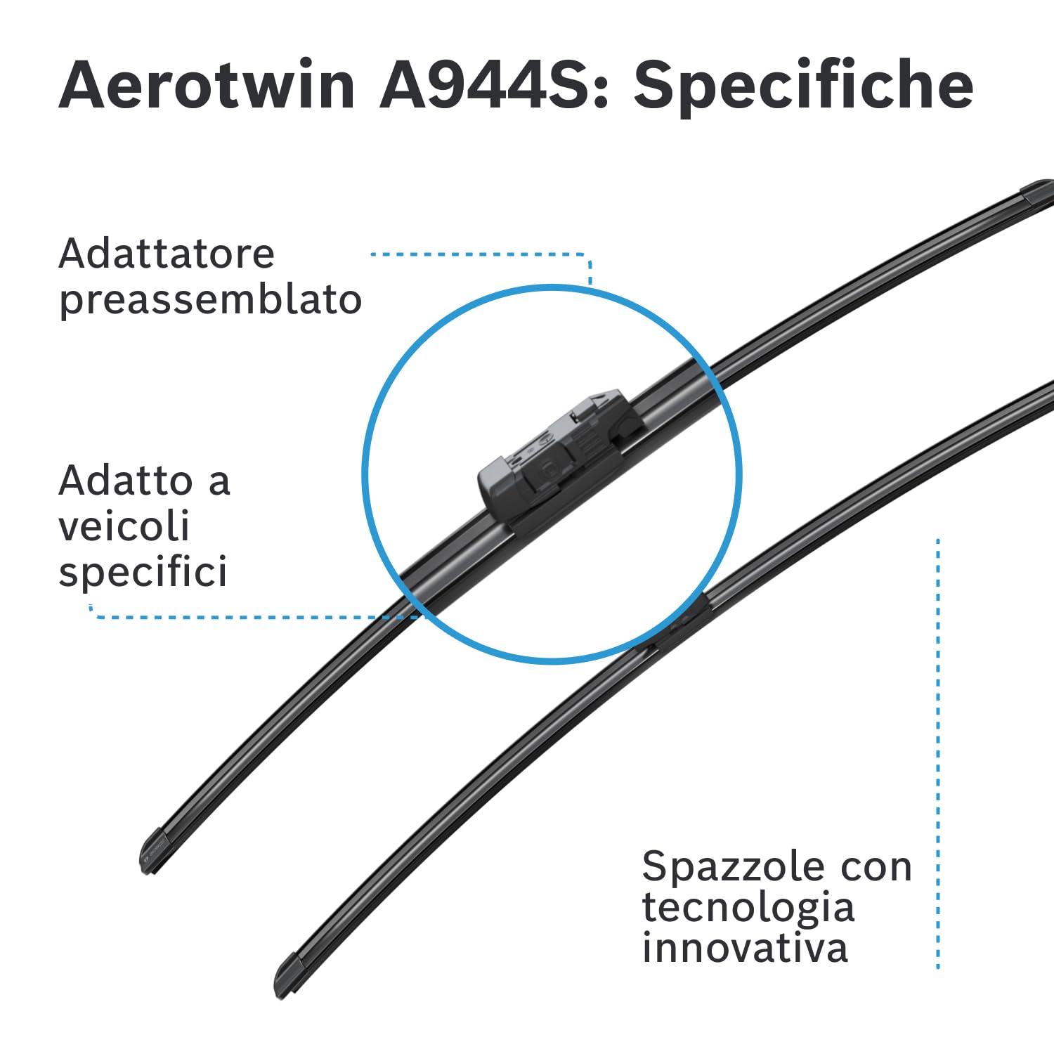 Bosch HCP Spazzole tergicristallo Aerotwin A944S anteriori 800/750 mm
