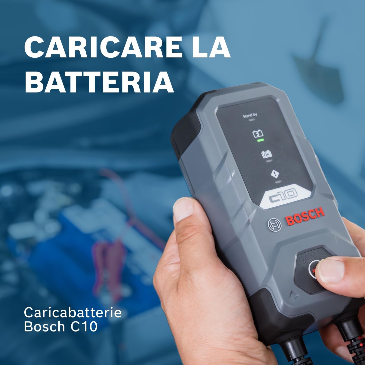 Bosch C10 caricabatterie auto 12 V 3,5 A per batterie al piombo e AGM